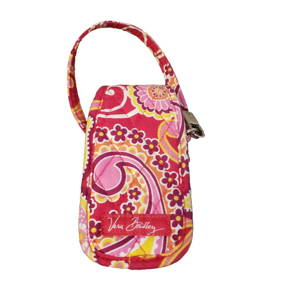 Vera Bradley Quilted Wristlet Case Raspberry Fizz Pink Floral Paisley Phone Case - Picture 6 of 7